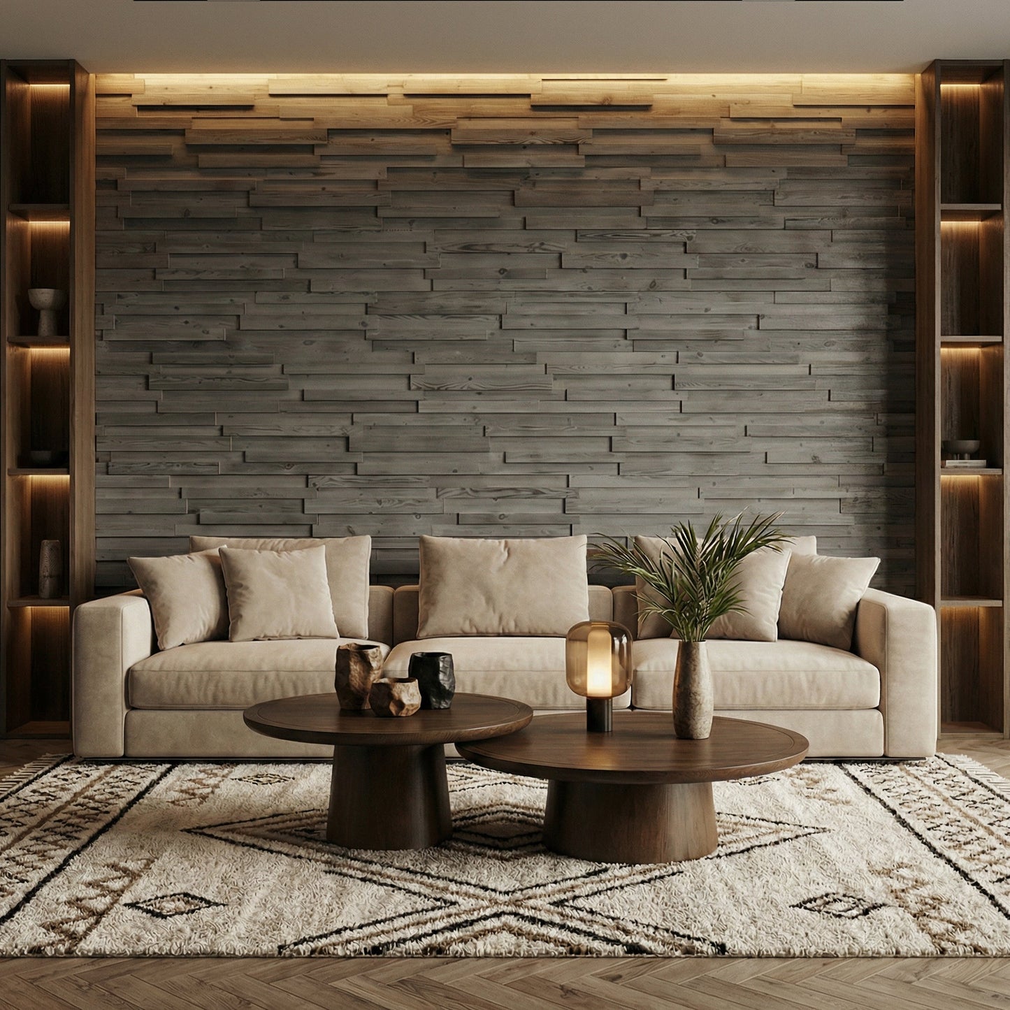 Riko 3D Wood Wall Panel - Grey Tones (Set of 4 or 12)