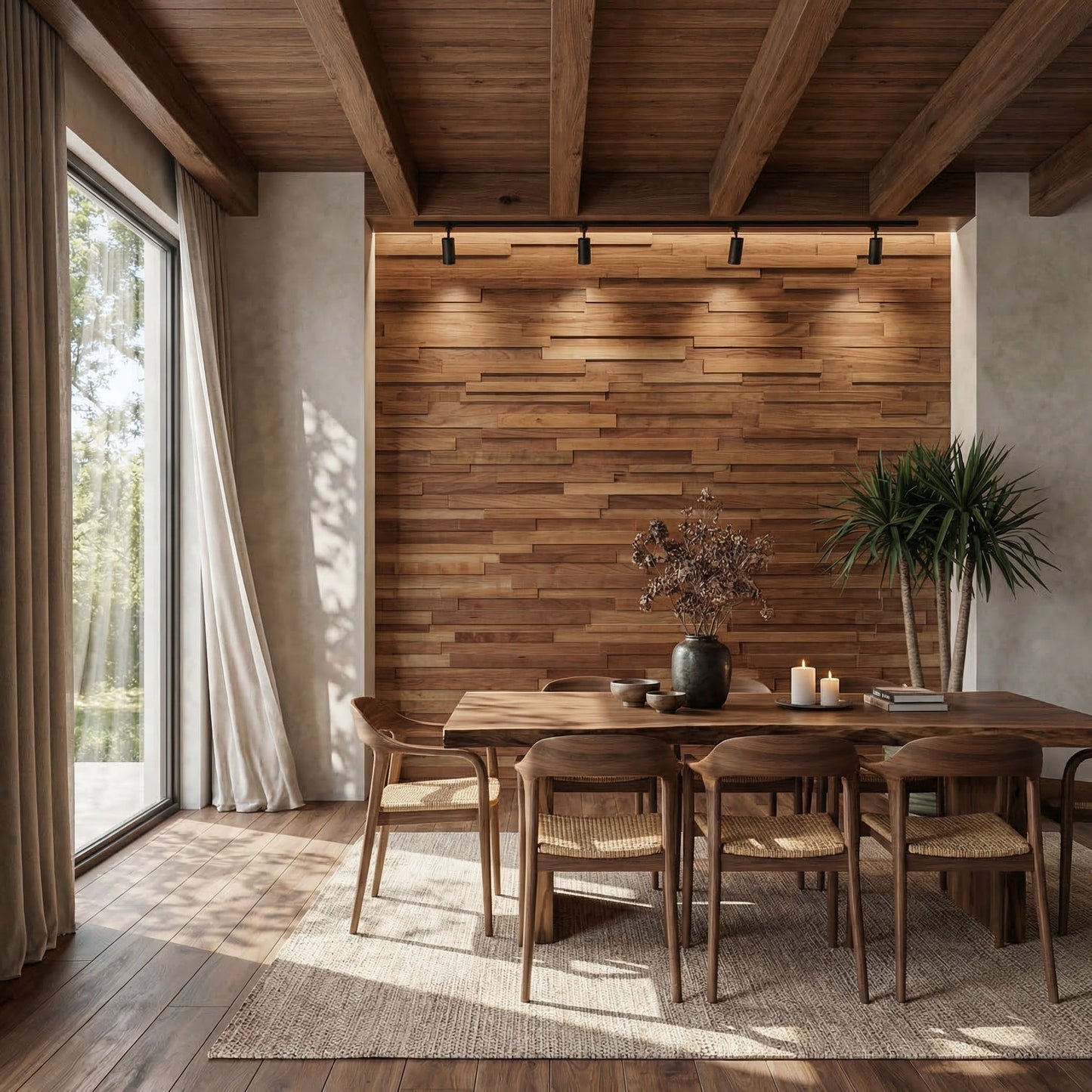 Hori 3D Wood Wall Panel - Brown Tones (Set of 4 or 12)