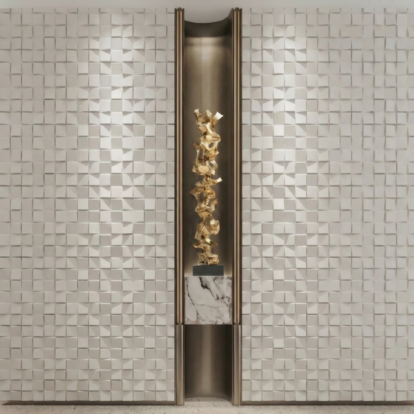 Ubiquitous Square 3D Leather Wall Panel
