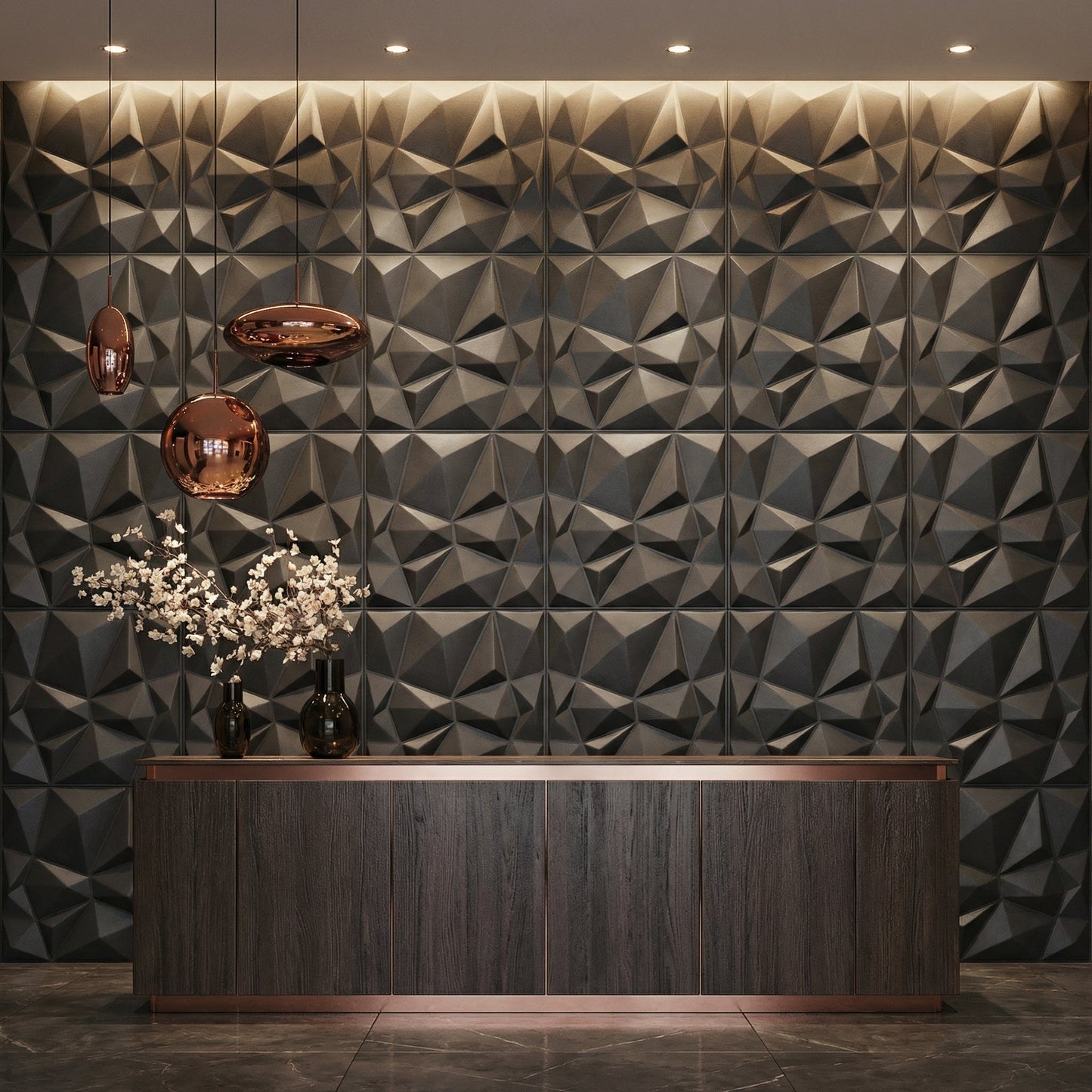 Diamond Fever Square 3D Leather Wall Panel