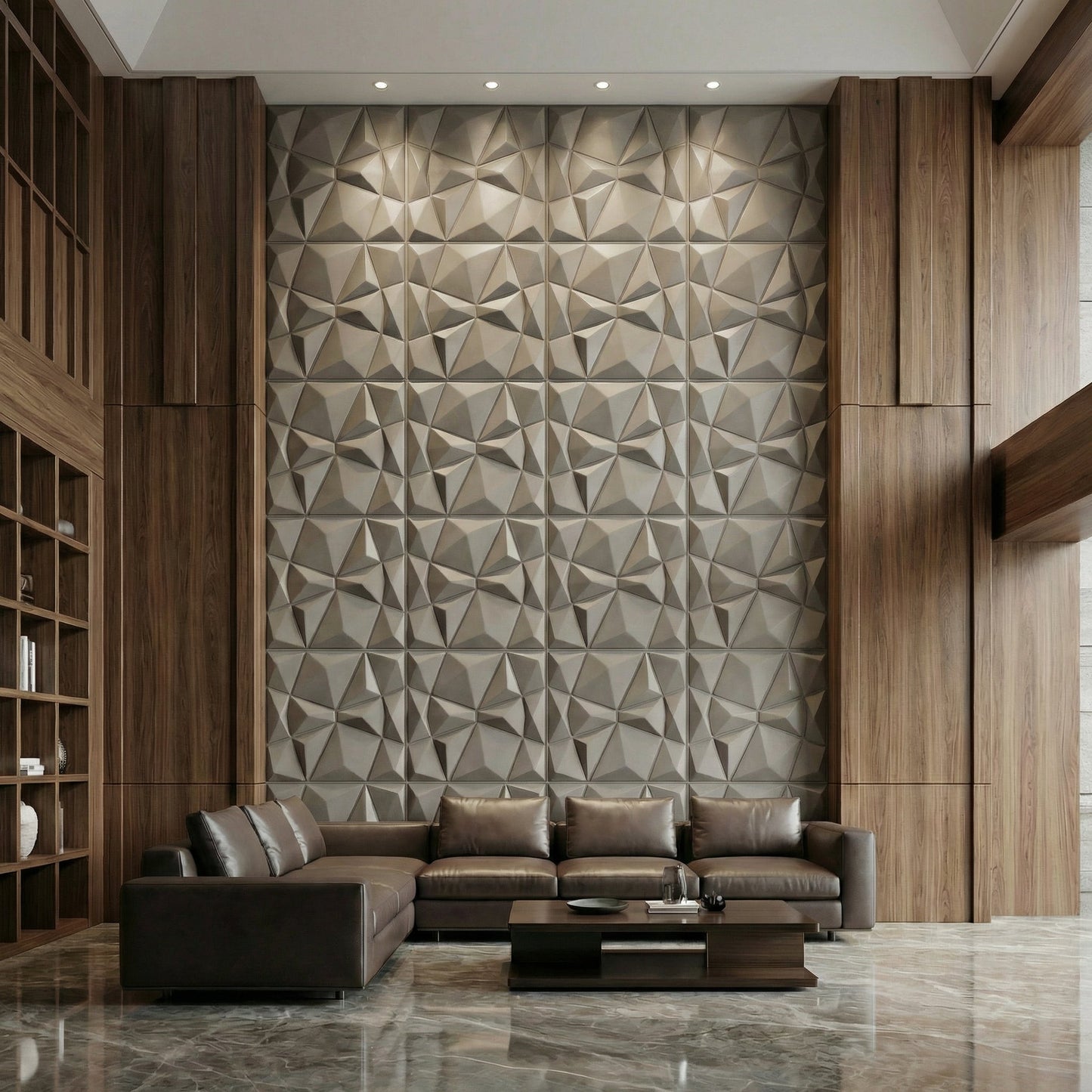 Diamond Fever Square 3D Leather Wall Panel