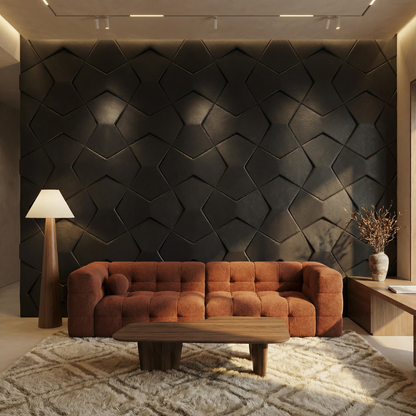 Bowtie Geometric 3D Leather Wall Panel