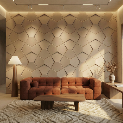 Bowtie Geometric 3D Leather Wall Panel
