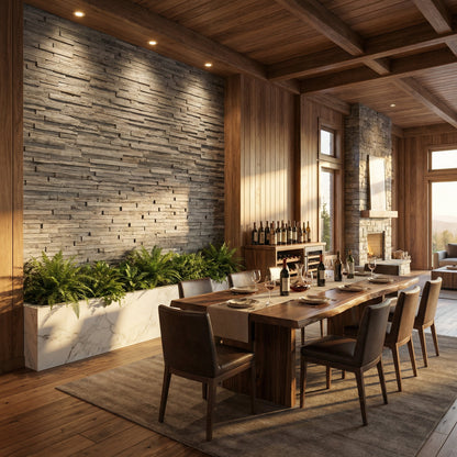 Haku 3D Wood Wall Panel - Brown/Grey Tones (Set of 4 or 12)