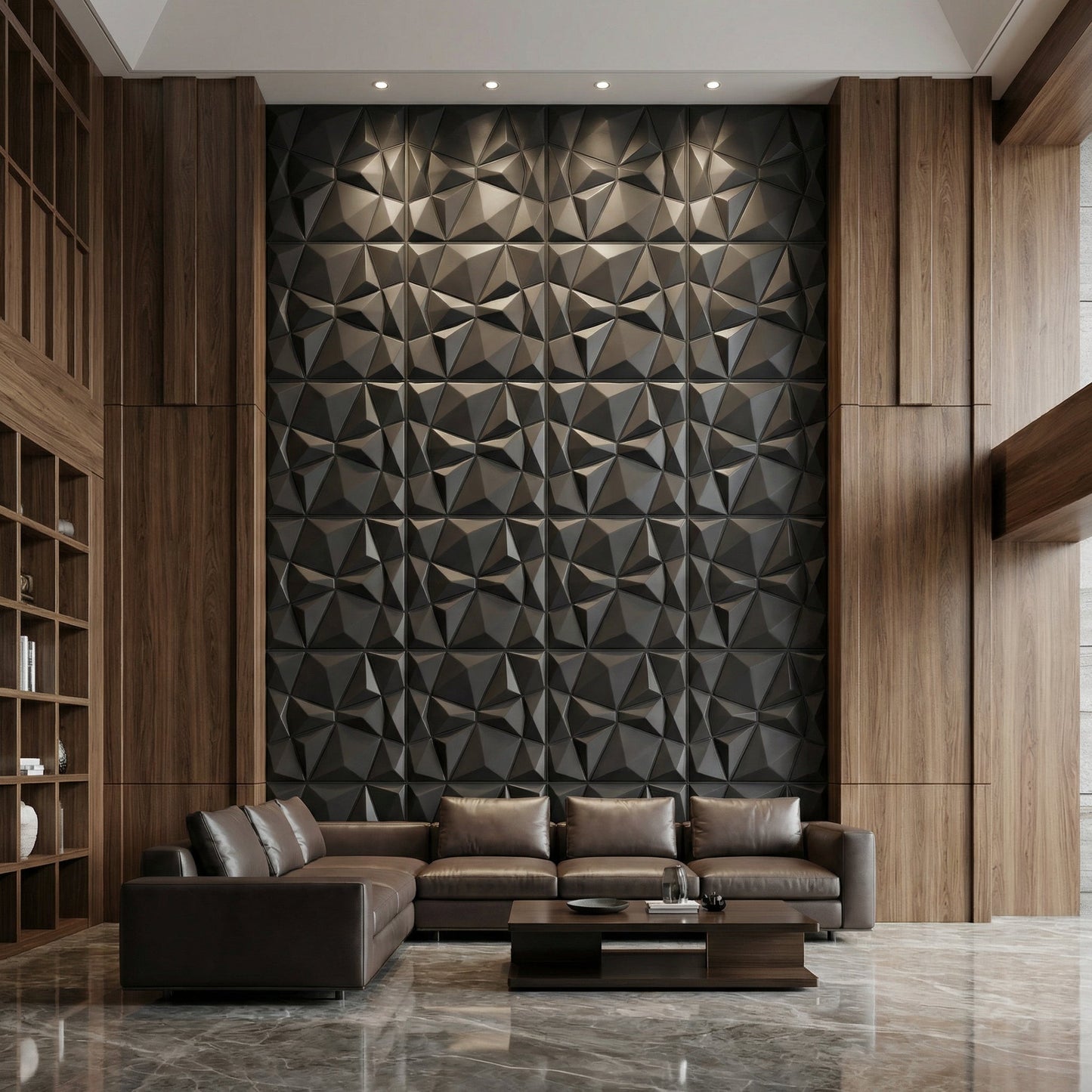 Diamond Fever Square 3D Leather Wall Panel