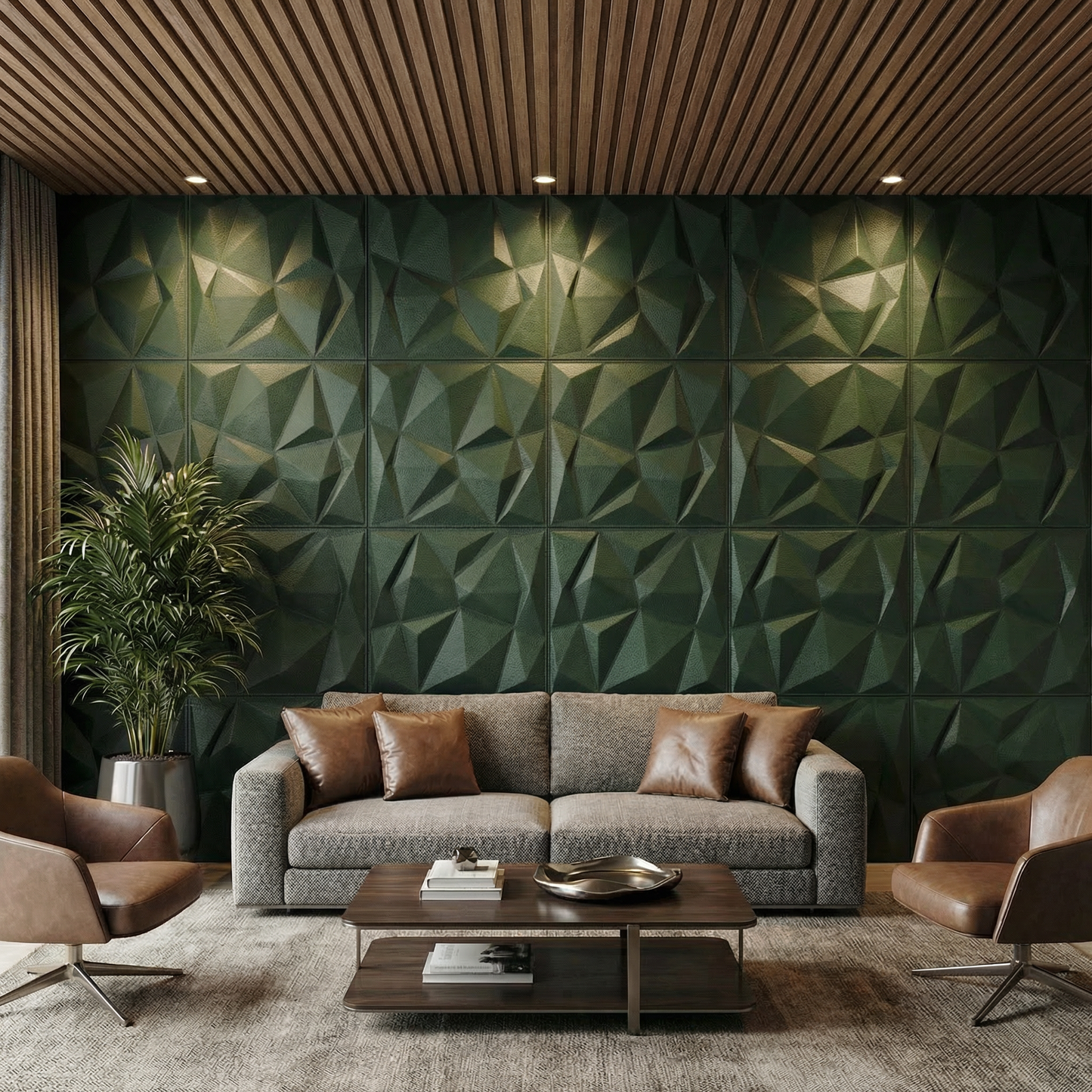 Diamond Fever Square 3D Leather Wall Panel