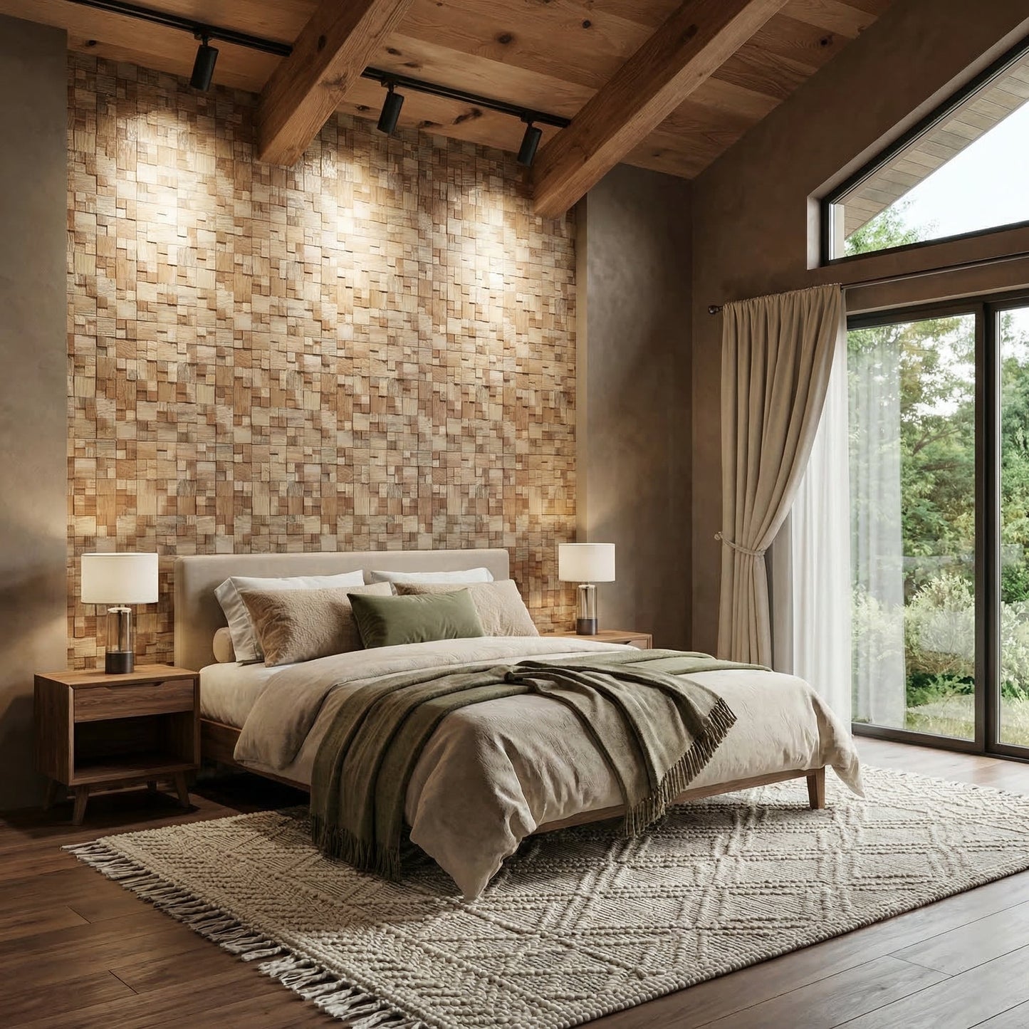 Cubbyhole Wood Mosaic Wall Panel