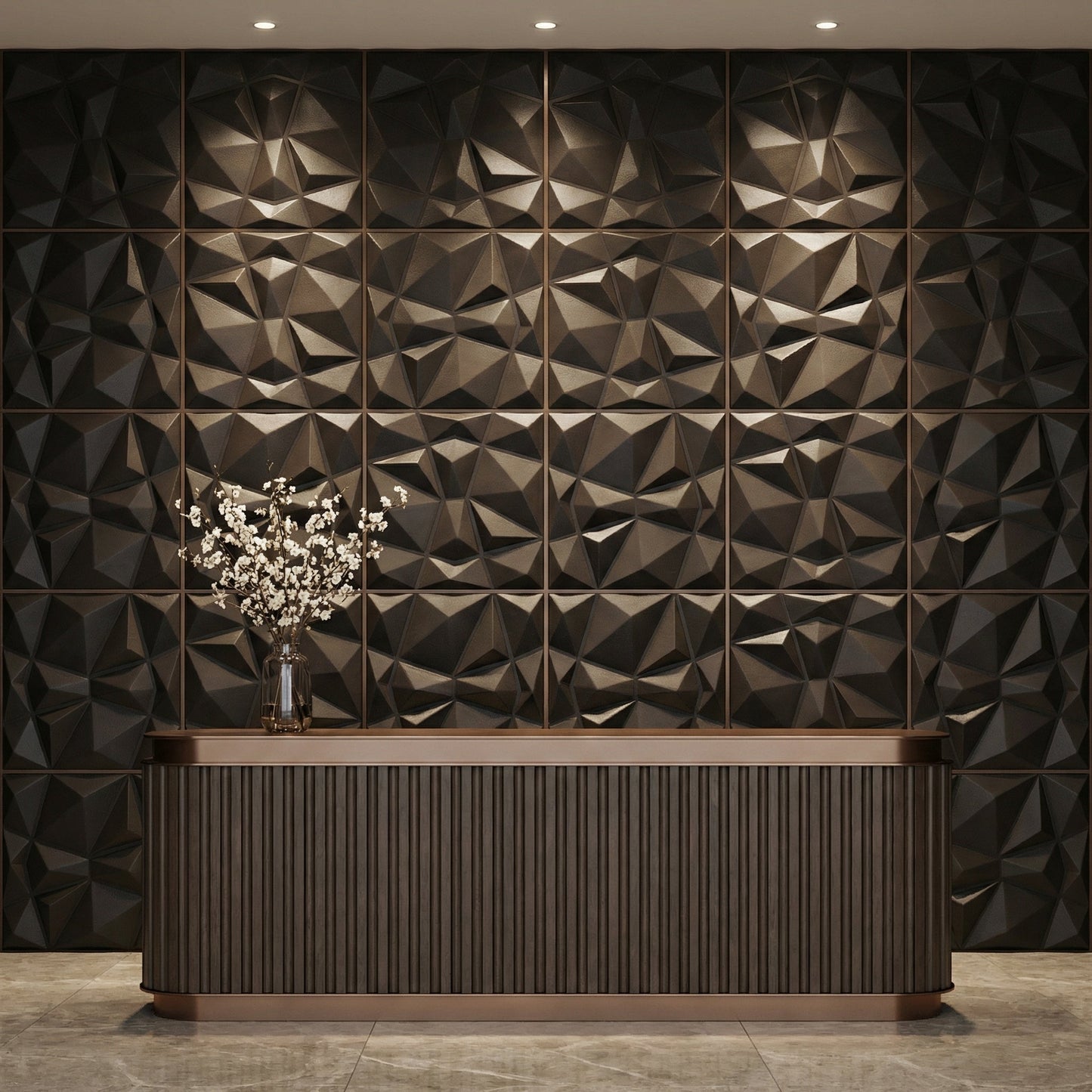 Diamond Fever Square 3D Leather Wall Panel