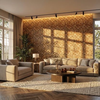 Cubbyhole Wood Mosaic Wall Panel