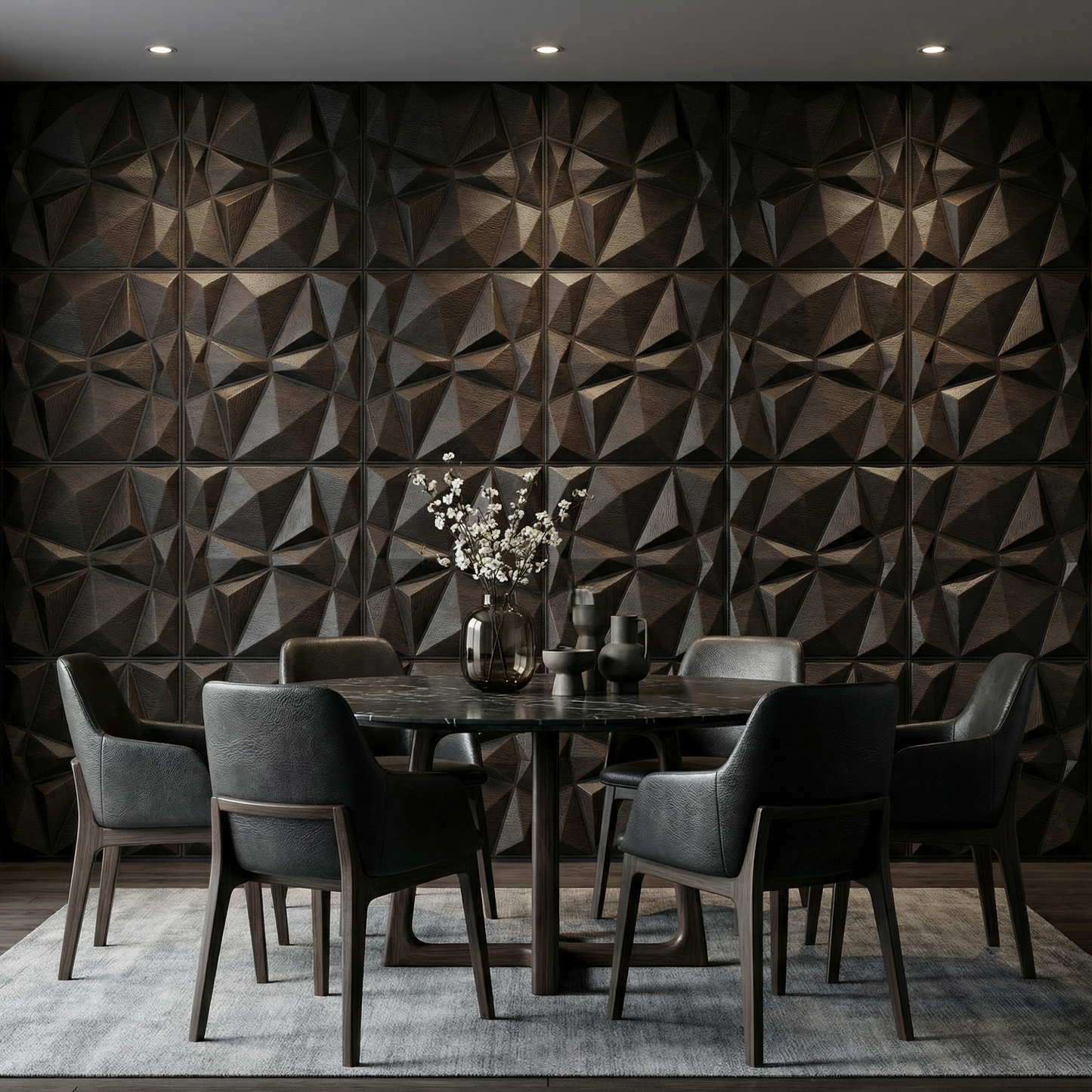Diamond Fever Square 3D Leather Wall Panel