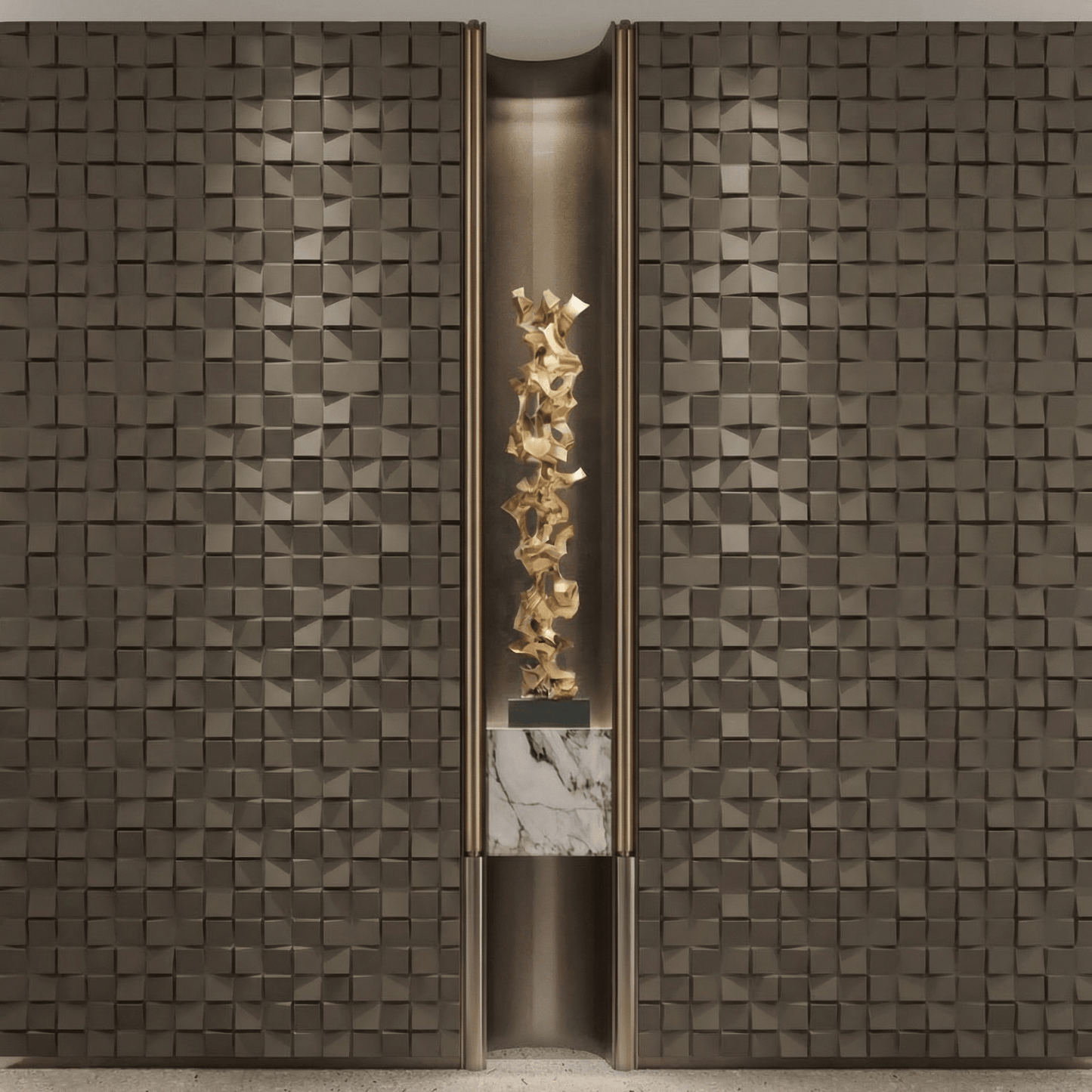 Ubiquitous Square 3D Leather Wall Panel