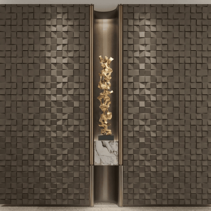 Ubiquitous Square 3D Leather Wall Panel