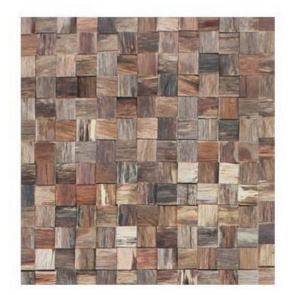 Rubix 3D Wood Wall Panel - Brown Tones (Set of 4 or 12)