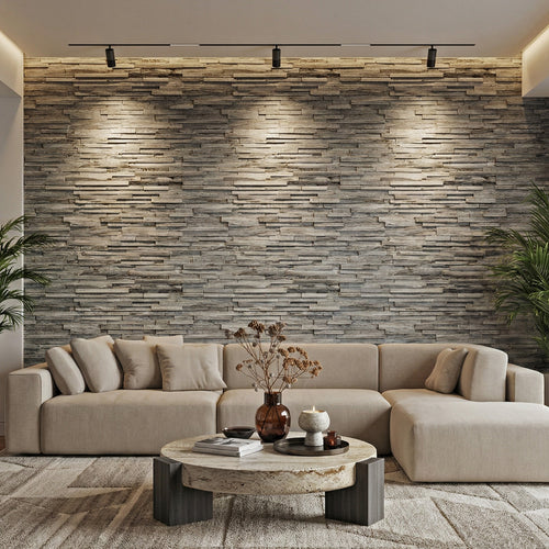 Haku 3D Wood Wall Panel - Brown/Grey Tones (Set of 4 or 12)