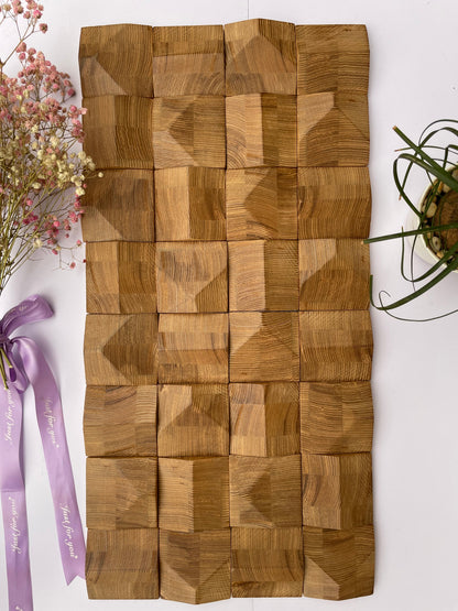 Avant-garde Wood Mosaic Wall Panel