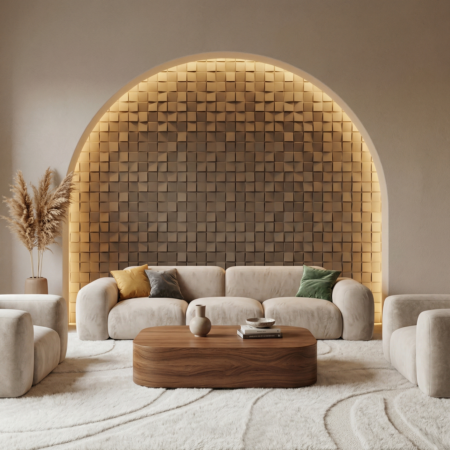 Ubiquitous Square 3D Leather Wall Panel