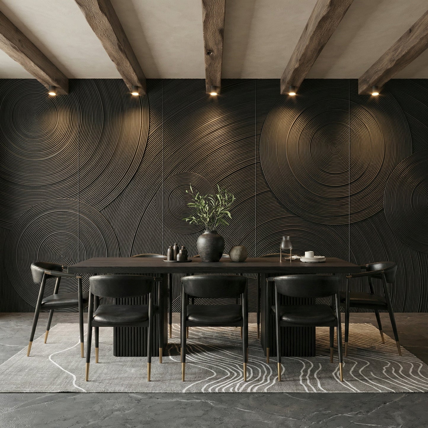 Orbital Ring Grooved Wall Panel