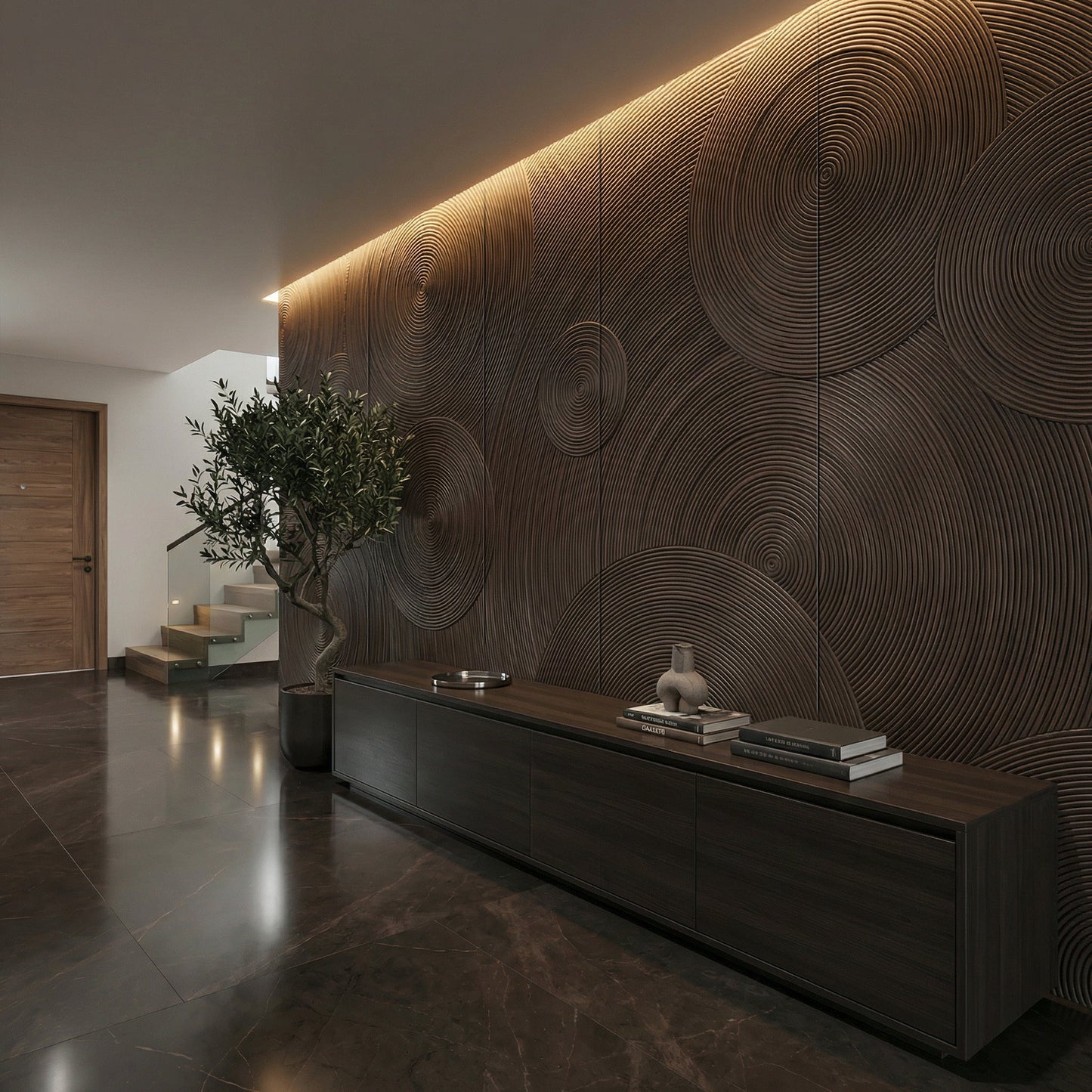 Orbital Ring Grooved Wall Panel