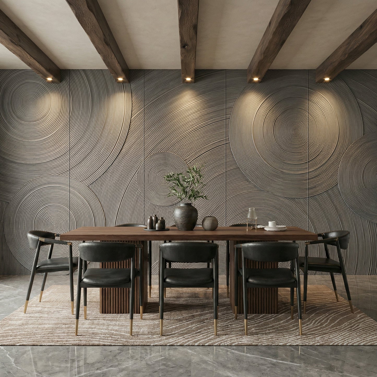 Orbital Ring Grooved Wall Panel