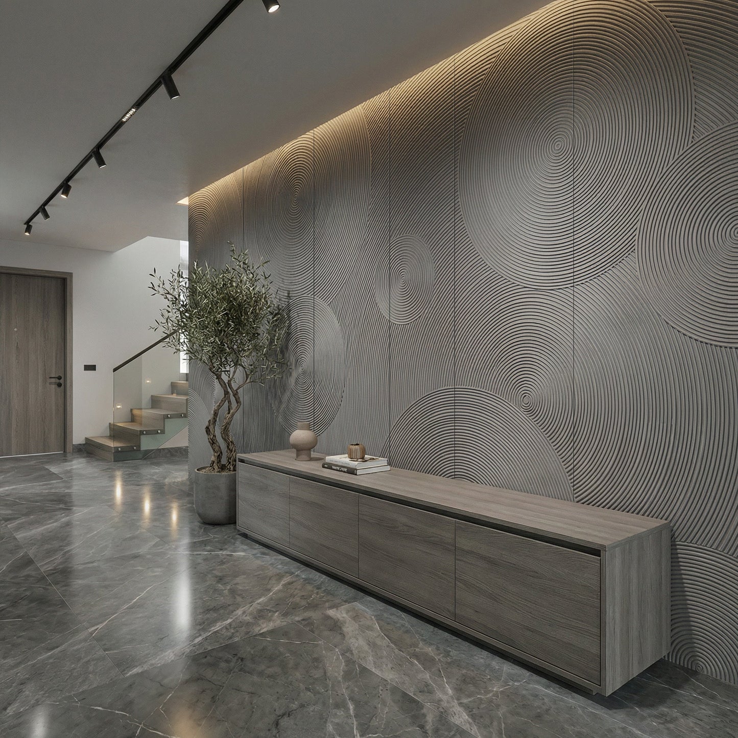 Orbital Ring Grooved Wall Panel