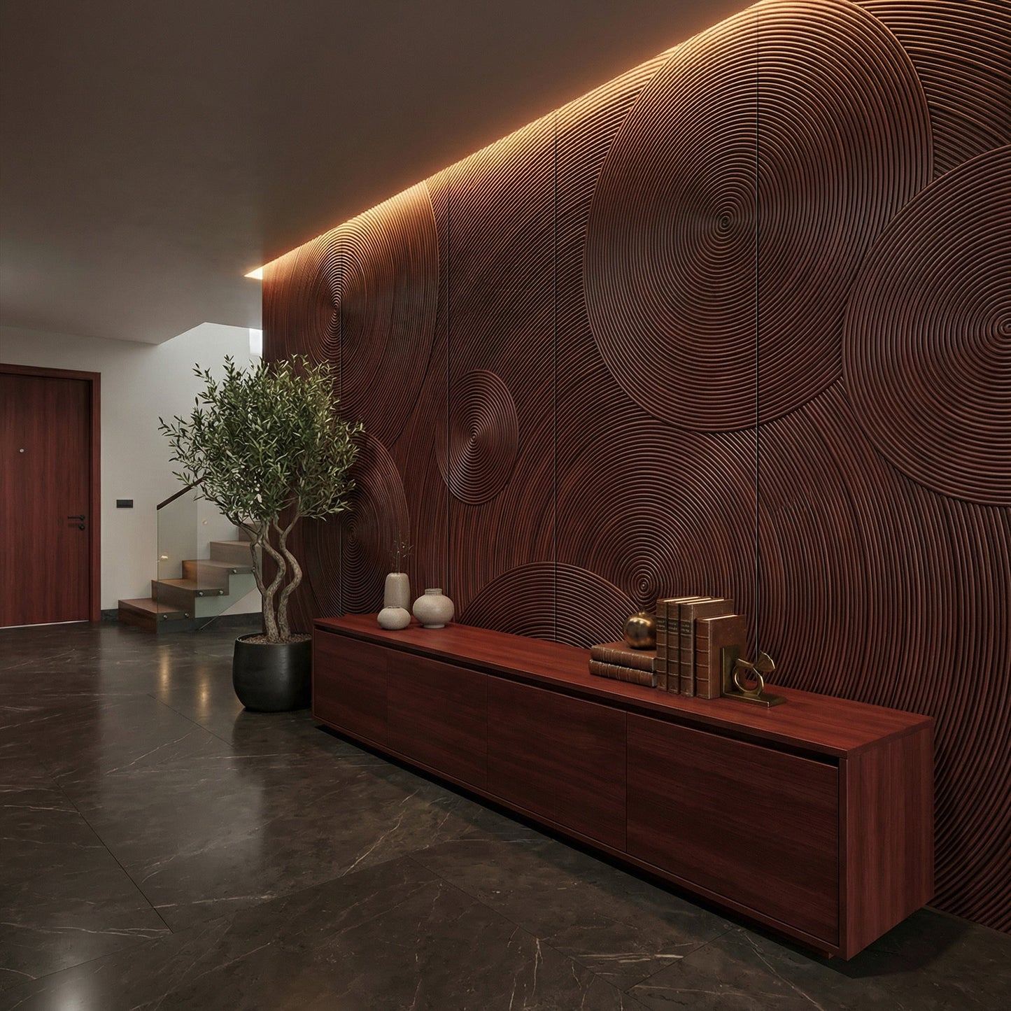 Orbital Ring Grooved Wall Panel