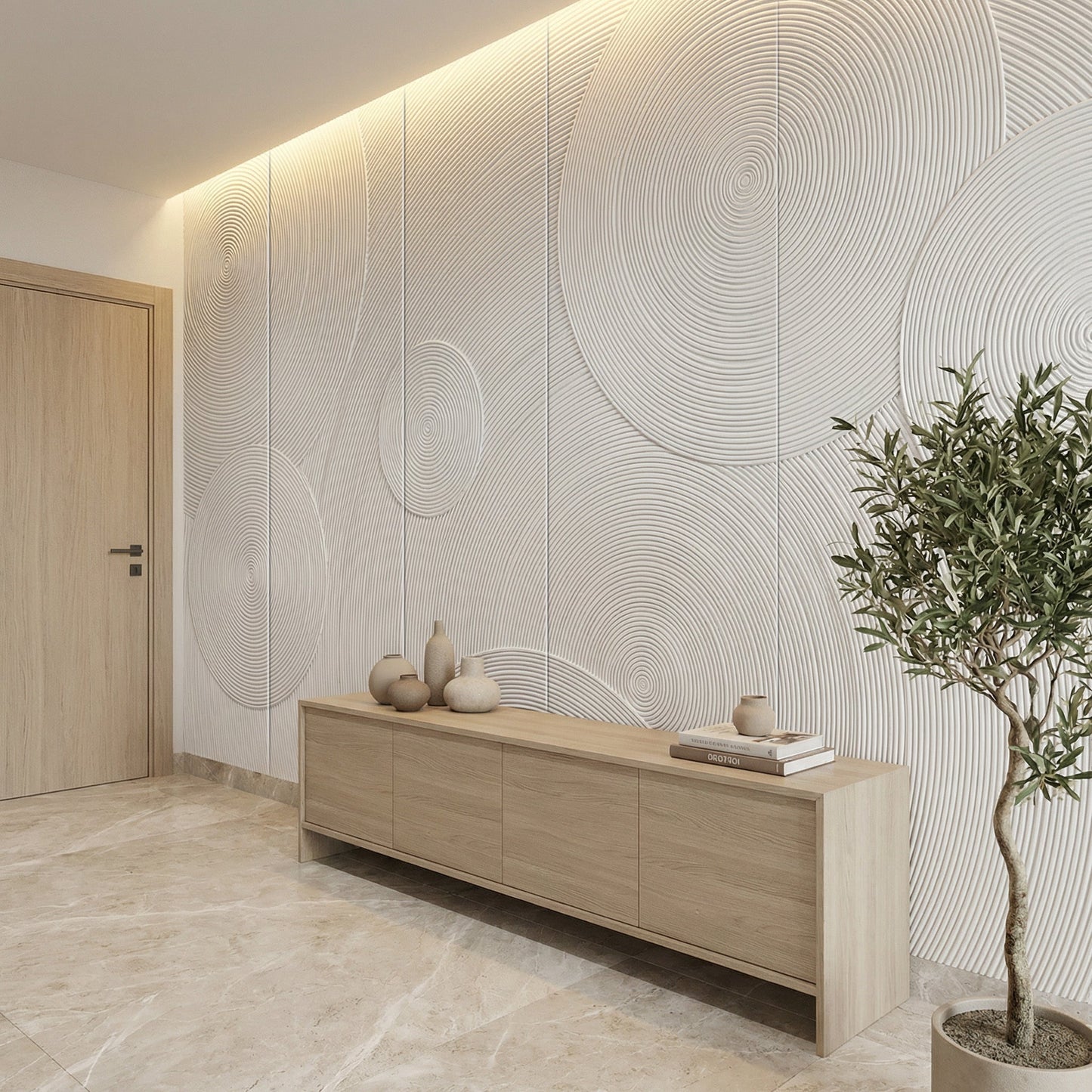 Orbital Ring Grooved Wall Panel