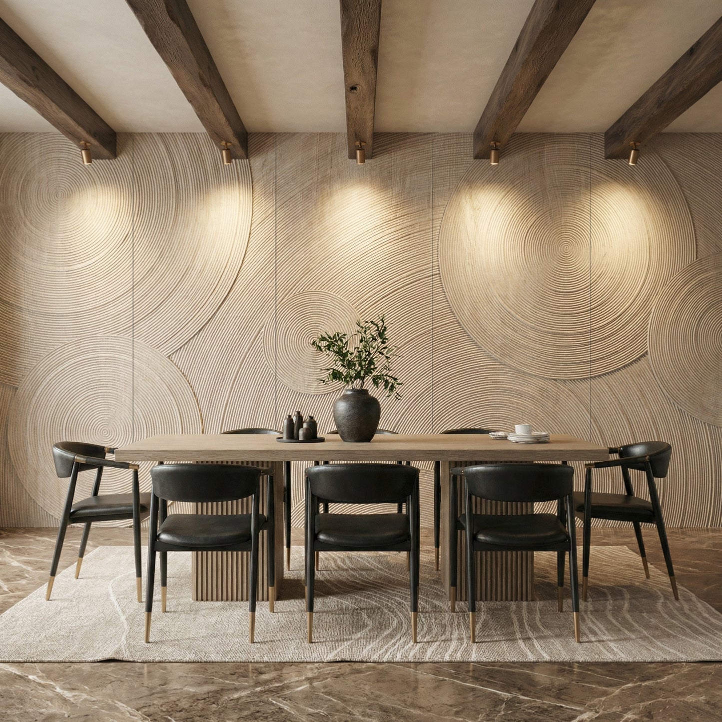 Orbital Ring Grooved Wall Panel