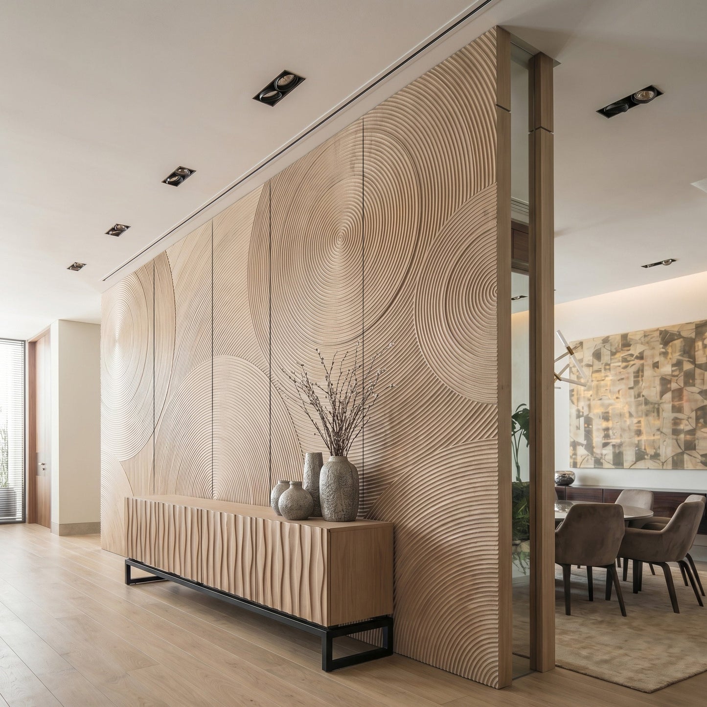 Orbital Ring Grooved Wall Panel