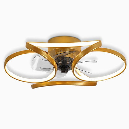 Flower Ceiling Fan with Light Modern LED Recessed Light