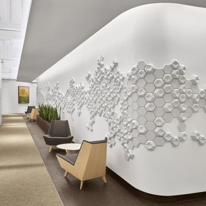 Inverted Hexagon 3D Leather Wall Panel