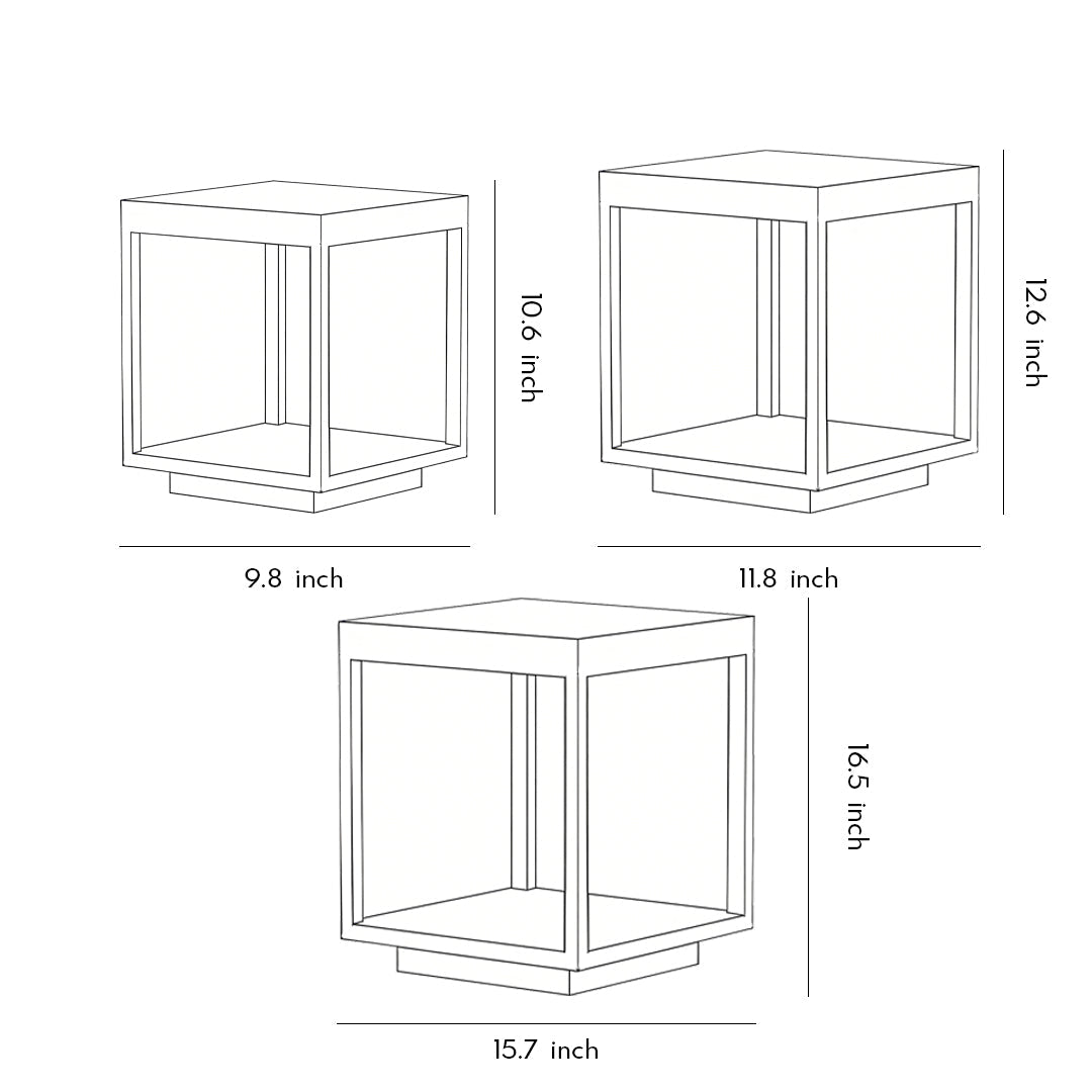 Concrete Pillar Lights Modern Open-Frame Square LED Light
