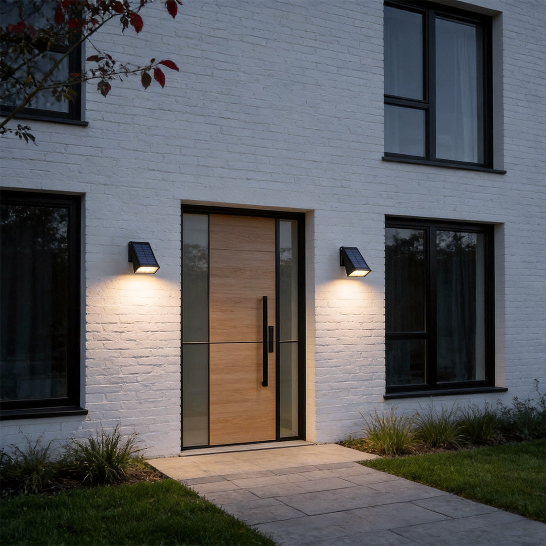 Down Light Wall Sconce Modern LED Waterproof Black Solar Light (Sold in Sets)