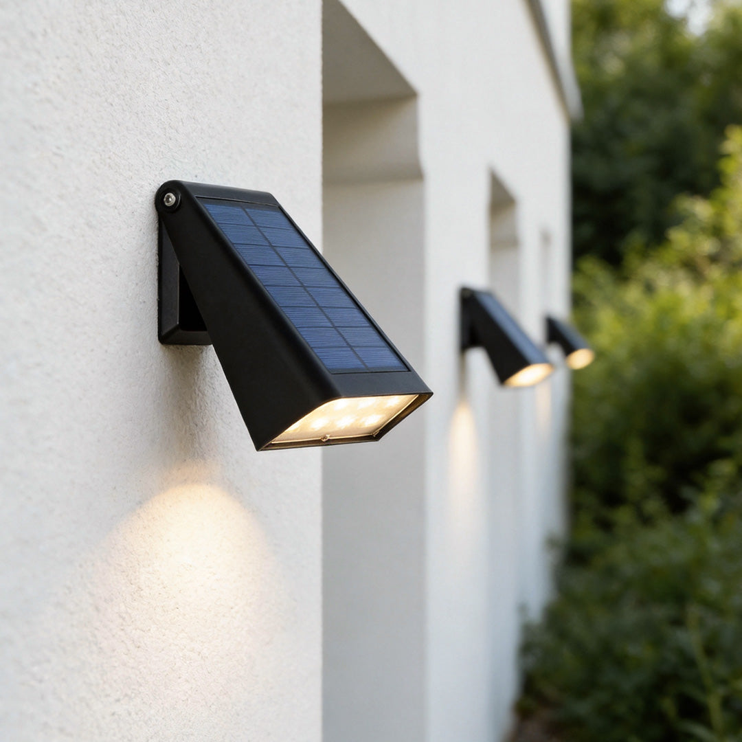 Down Light Wall Sconce Modern LED Waterproof Black Solar Light (Sold in Sets)