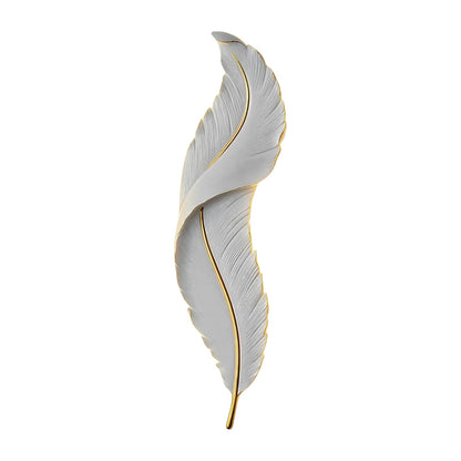 Feather Wall Light Modern Luxury LED White Resin Art Corridor Lamp