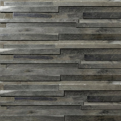 Meza 3D Wood Wall Panel - Brown/Grey/White Tones (Set of 4 or 12)