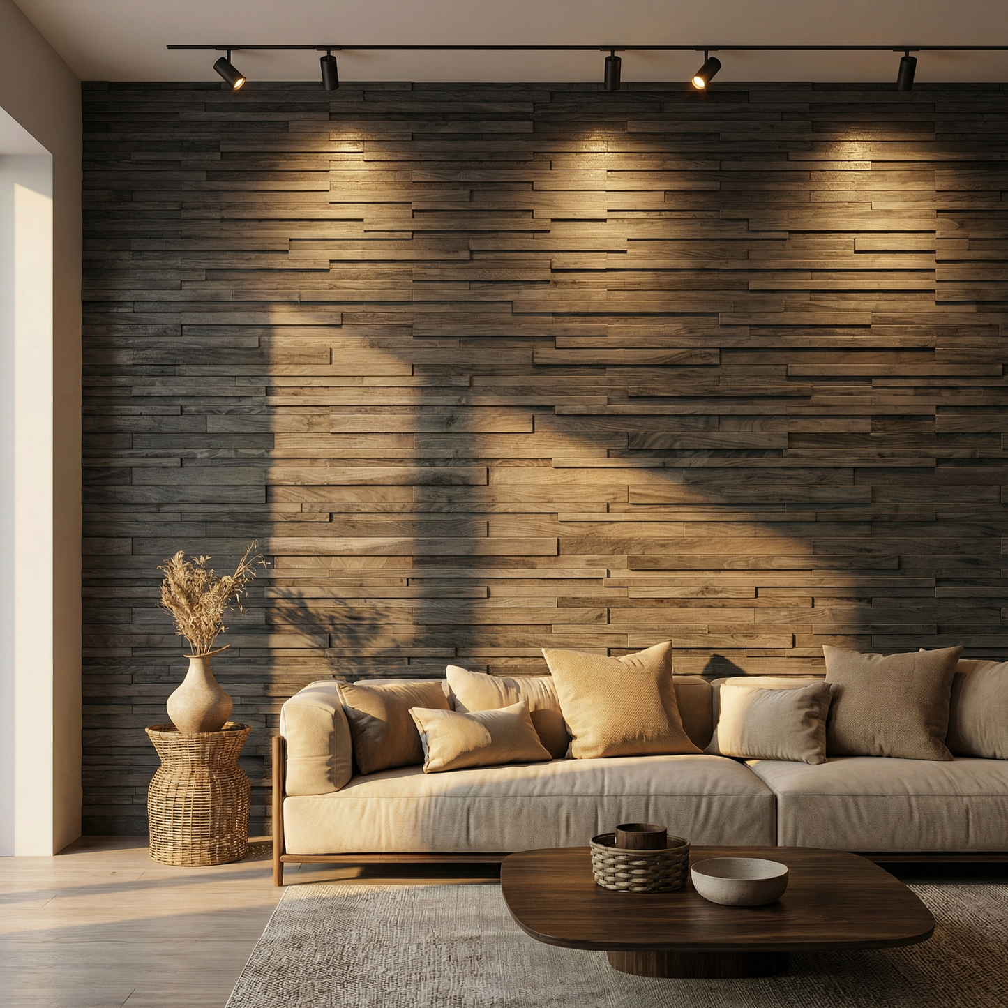 Antique Oak 3D Wood Wall Panel - Dark Grey Tone (Set of 4 or 12)