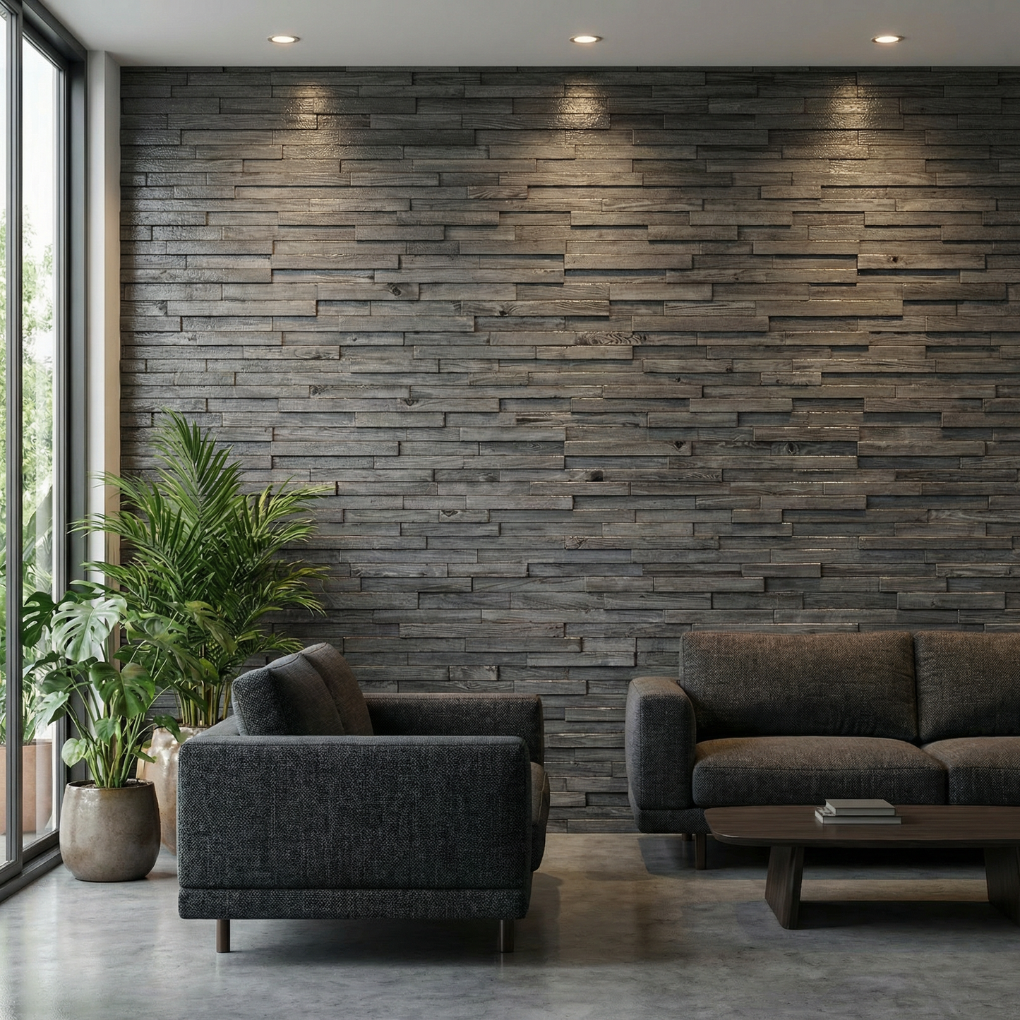 Meza 3D Wood Wall Panel - Brown/Grey/White Tones (Set of 4 or 12)