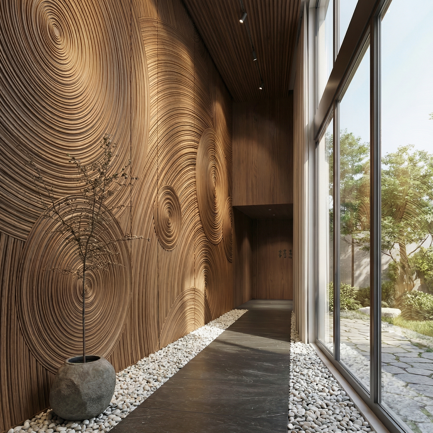 Orbital Ring Grooved Wall Panel