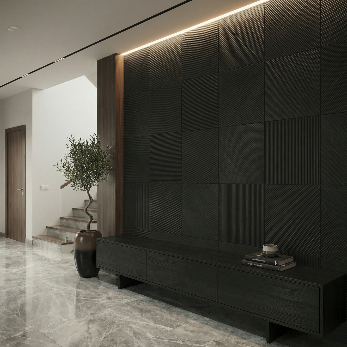 Newton Stained Wooden Wall Panel