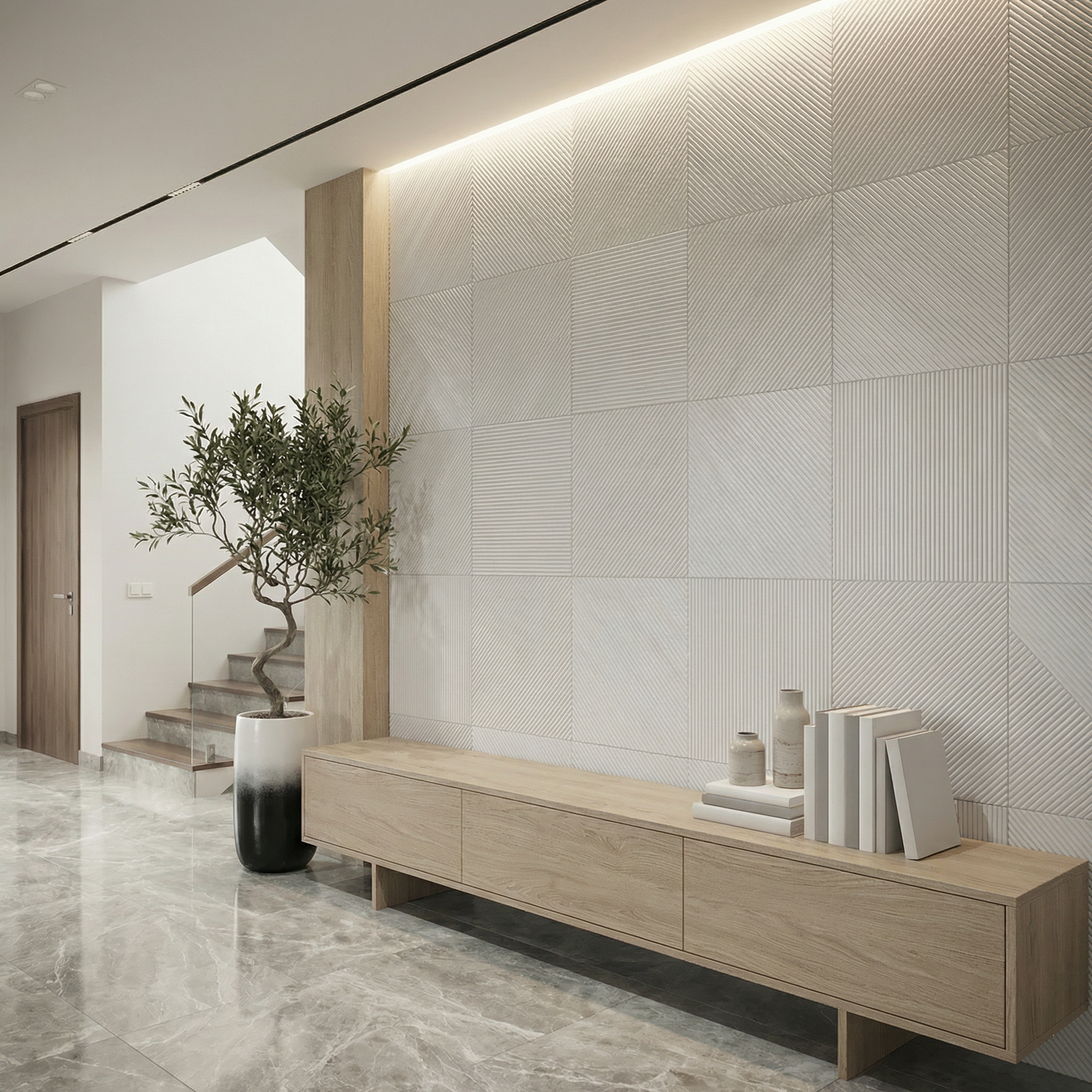 Newton Stained Wooden Wall Panel