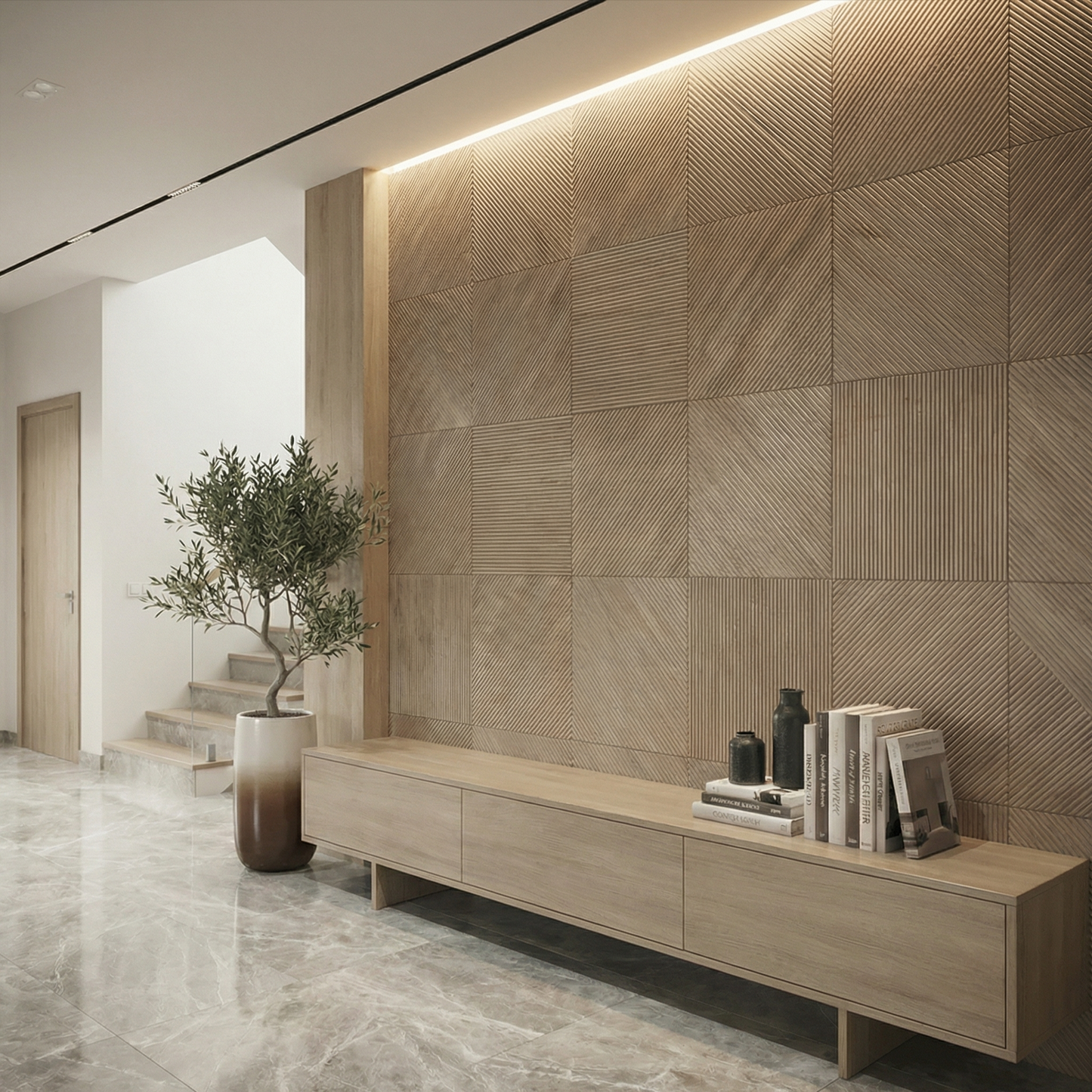 Newton Stained Wooden Wall Panel