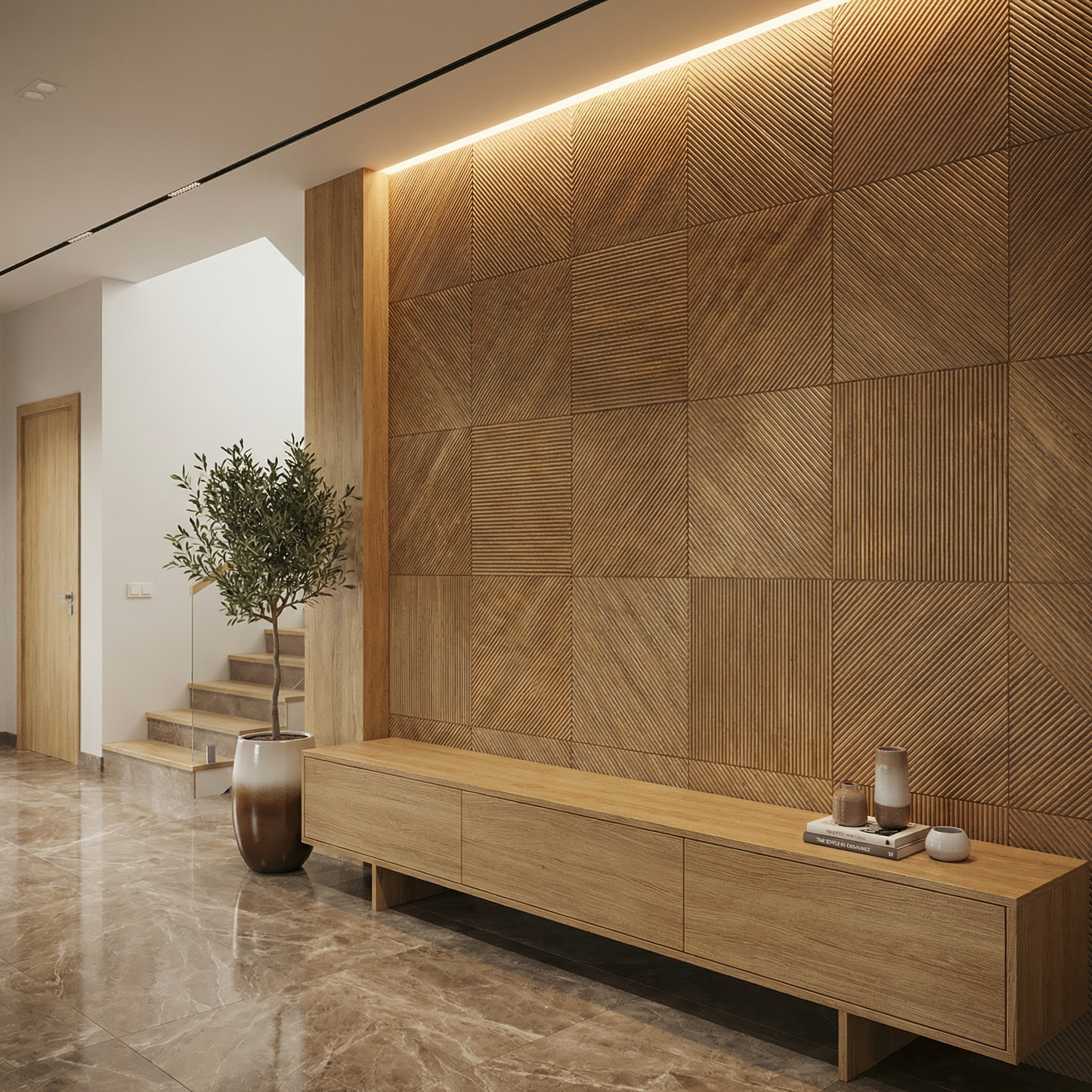 Newton Stained Wooden Wall Panel
