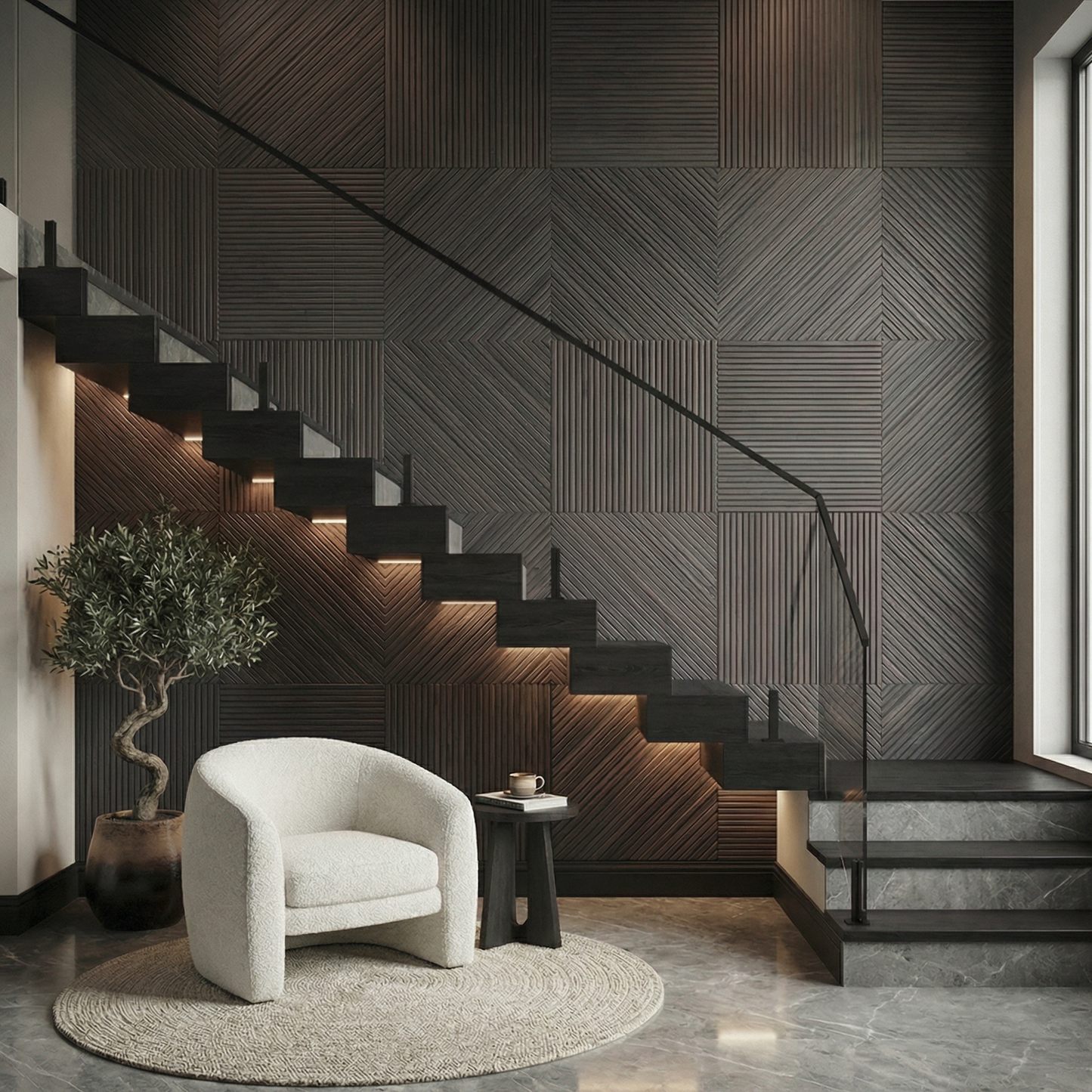Newton Stained Wooden Wall Panel