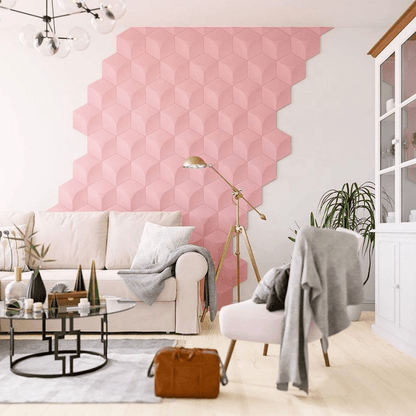 Cubed Hexagon 3D Leather Wall Panel