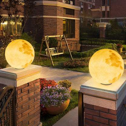 Moon-Shaped Stone Pillar Light Outdoor Decorative Light