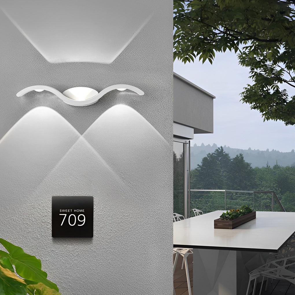 Wave Wall Sconce Outdoor Creative Up-Down LED Light (Sold in Sets)