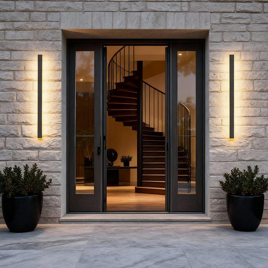 Outdoor Strip Wall Light Black Linear LED Integrated Light