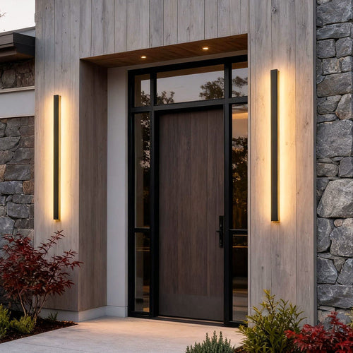 Outdoor Strip Wall Light Black Linear LED Integrated Light