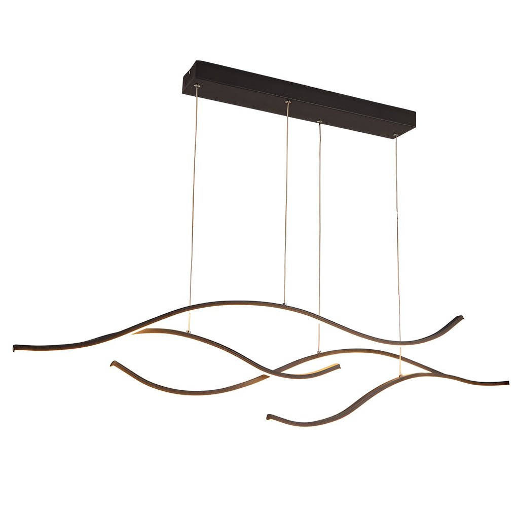 Curved LED Pendant Light Wavy LED Metal Ceiling Light