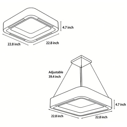 Low Profile Bladeless Ceiling Fan with Light Inverter LED Light